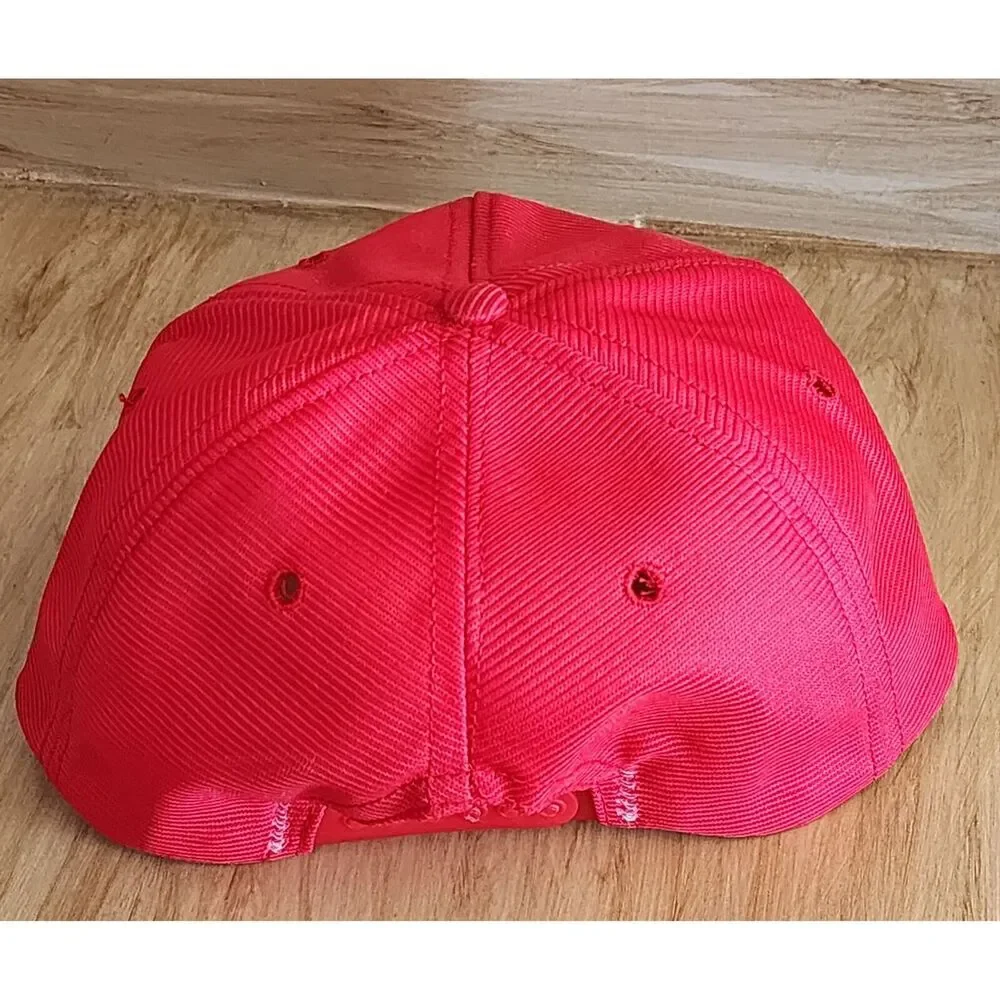 Delco Freedom II Snapback Hat Large Adjustable Vintage Cap Funkap Red